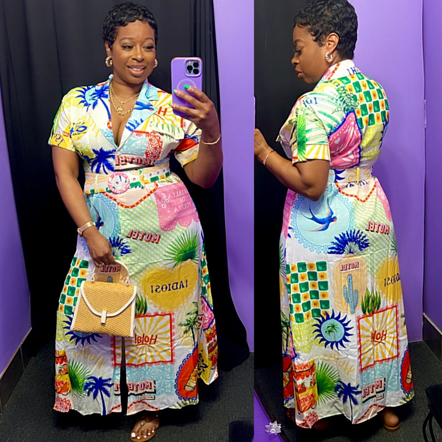 The “Summers in Arizona” Button up Maxi Dress