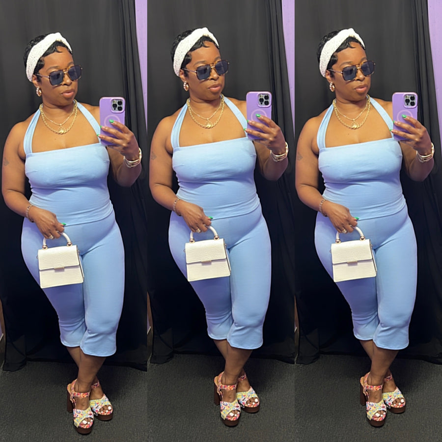 The “Kat Von D” Capri Set (Baby Blue)