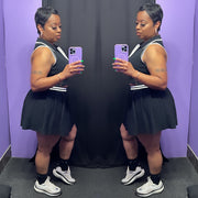 The “US OPEN” Tennis Skirt Set (Black/White)