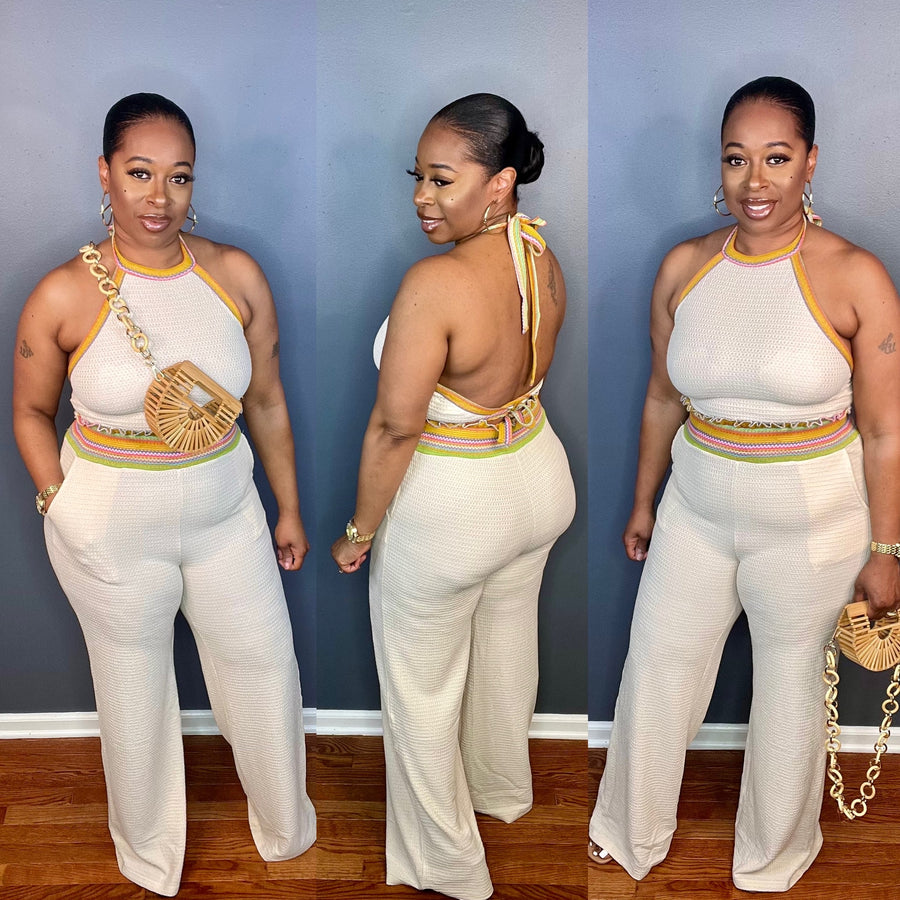 The "LOLA" Crochet Set (Cream/Multi)