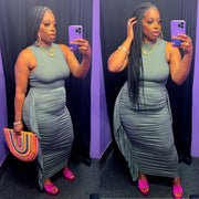 The ANASTASIA Skirt Set (Dark Grey)