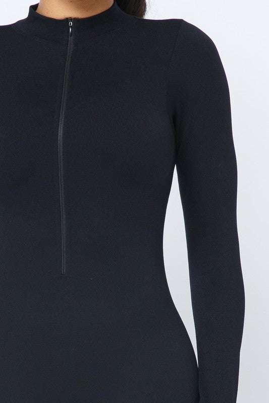 The ANGEL Front Zip Catsuit (Black)