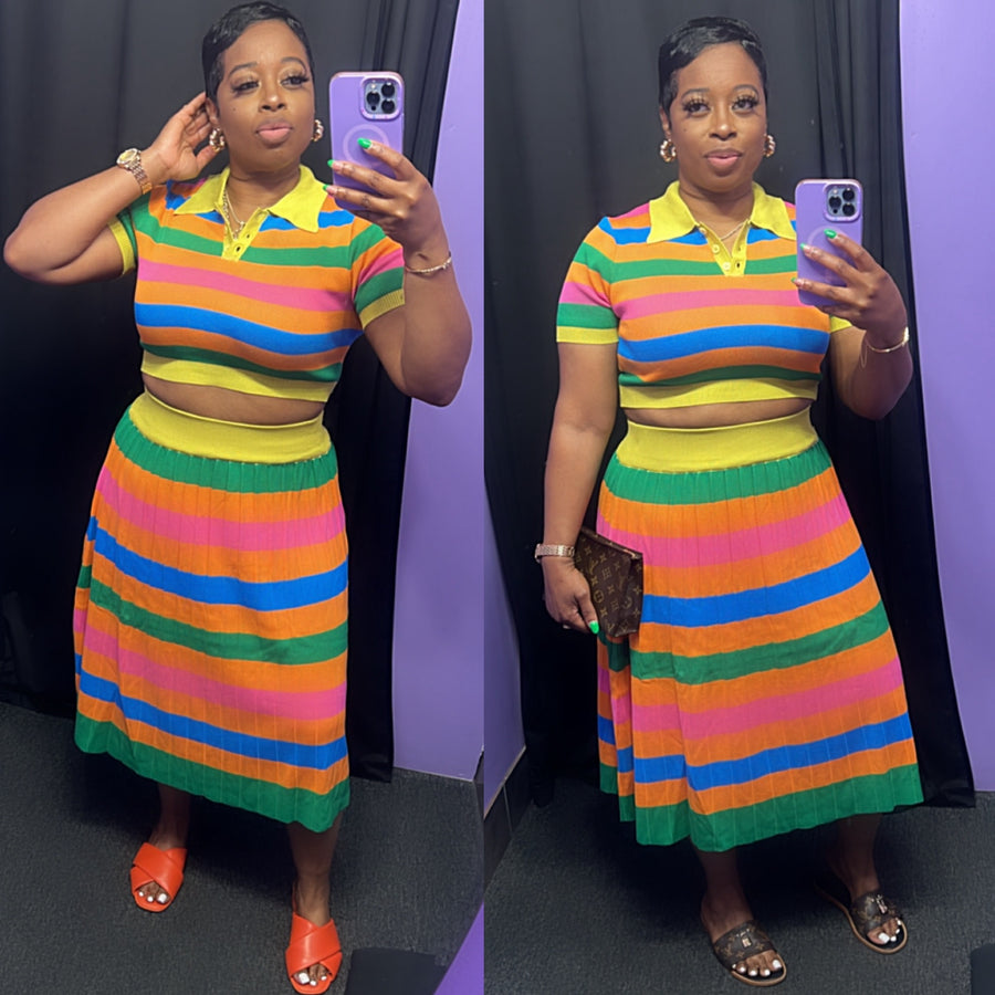 The “Fun Chic” Colorful Skirt Set