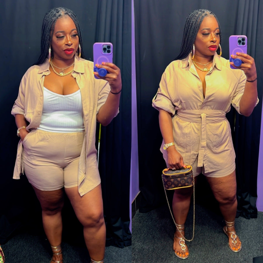 The CHUN-LI Shorts Set (Taupe)