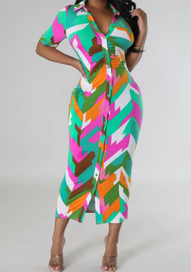 The AZORA Abstract Dress (Multi)