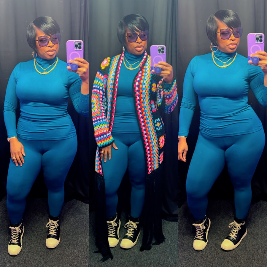 The CHILLIN Basic TURTLENECK Set (Teal)