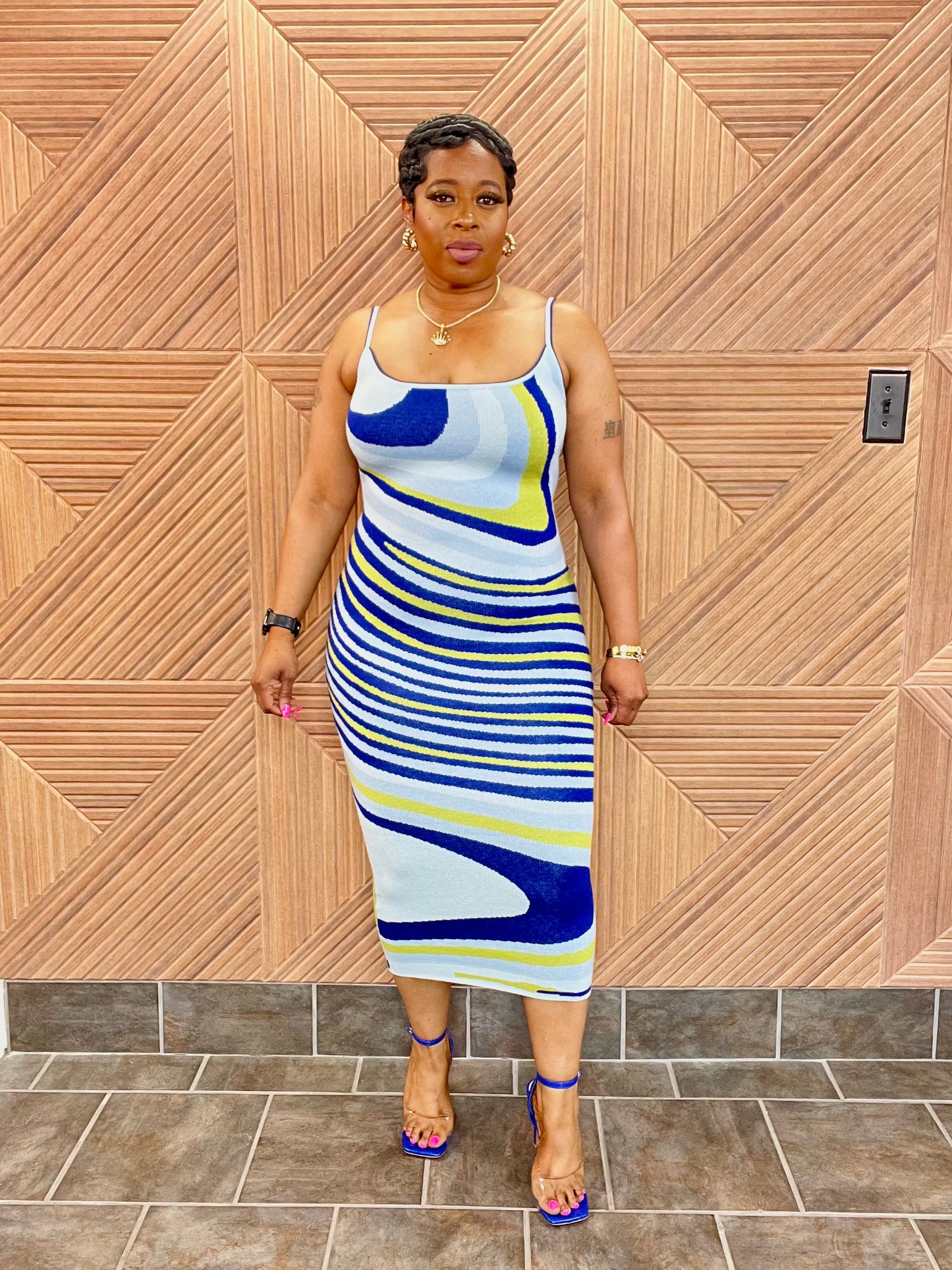 Azure Muse Midi Dress