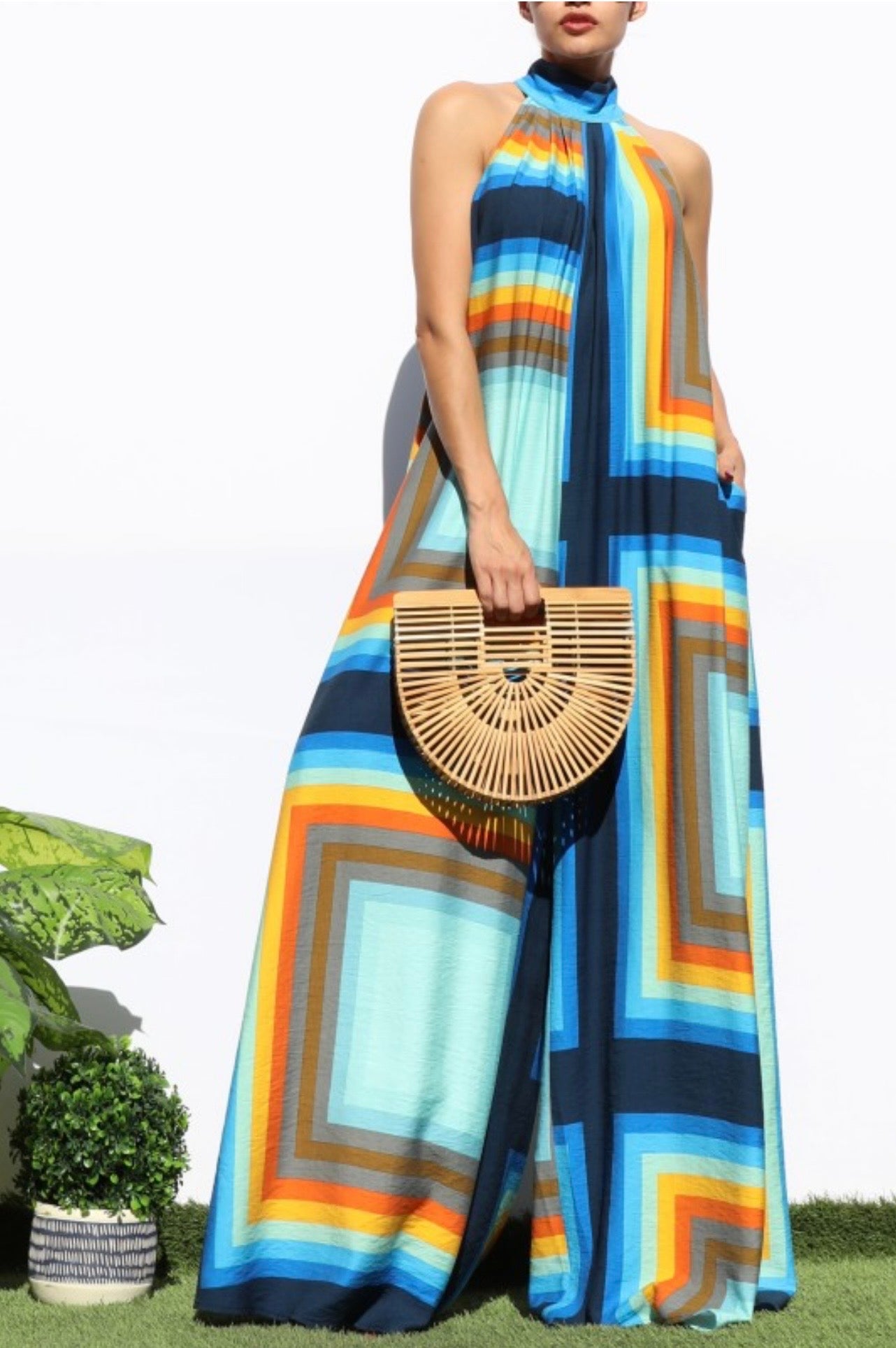 Sunset Park Palazzo Jumpsuit (Blue)