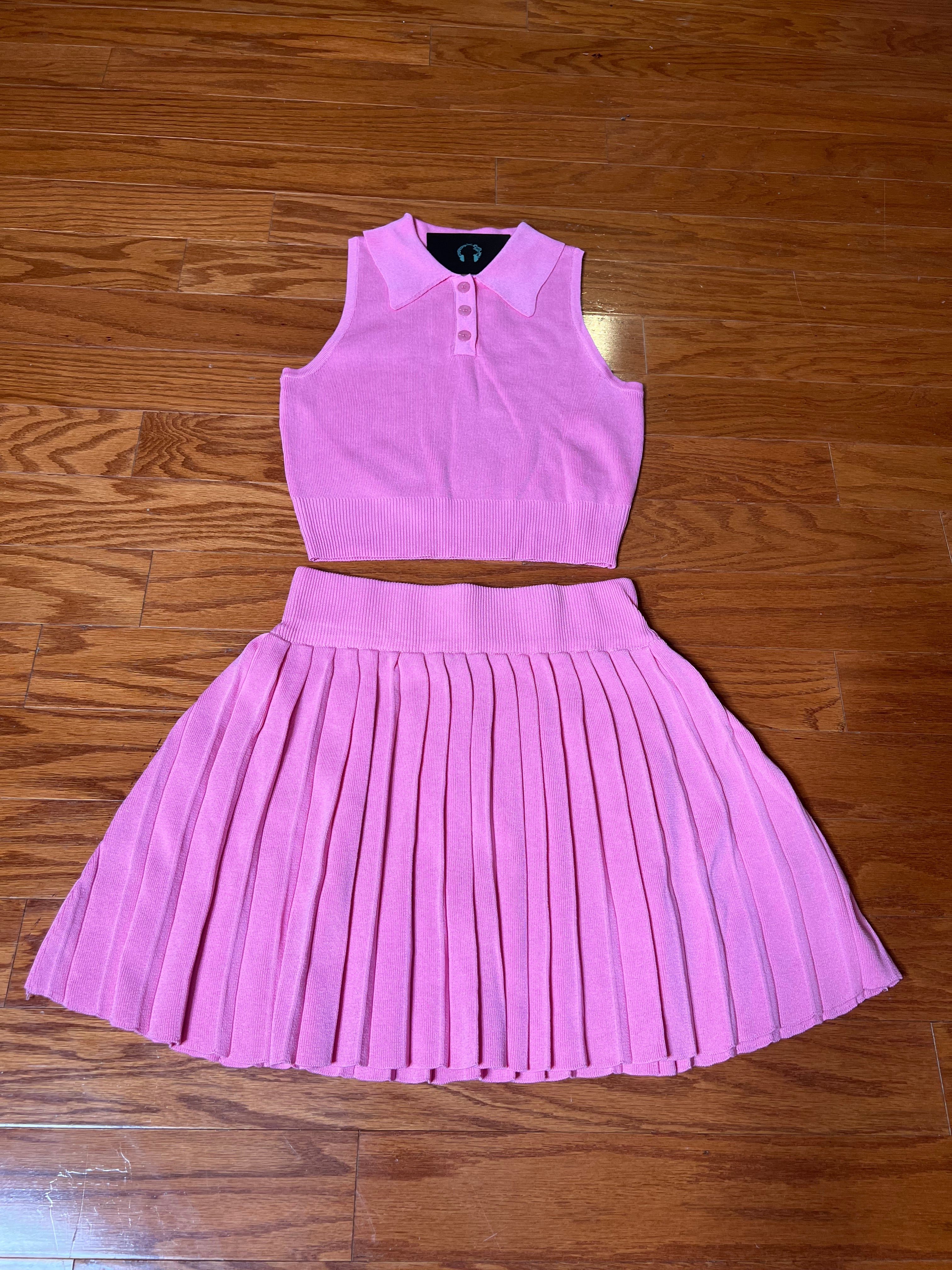 The “Serena” Tennis Skirt Set (Pink)
