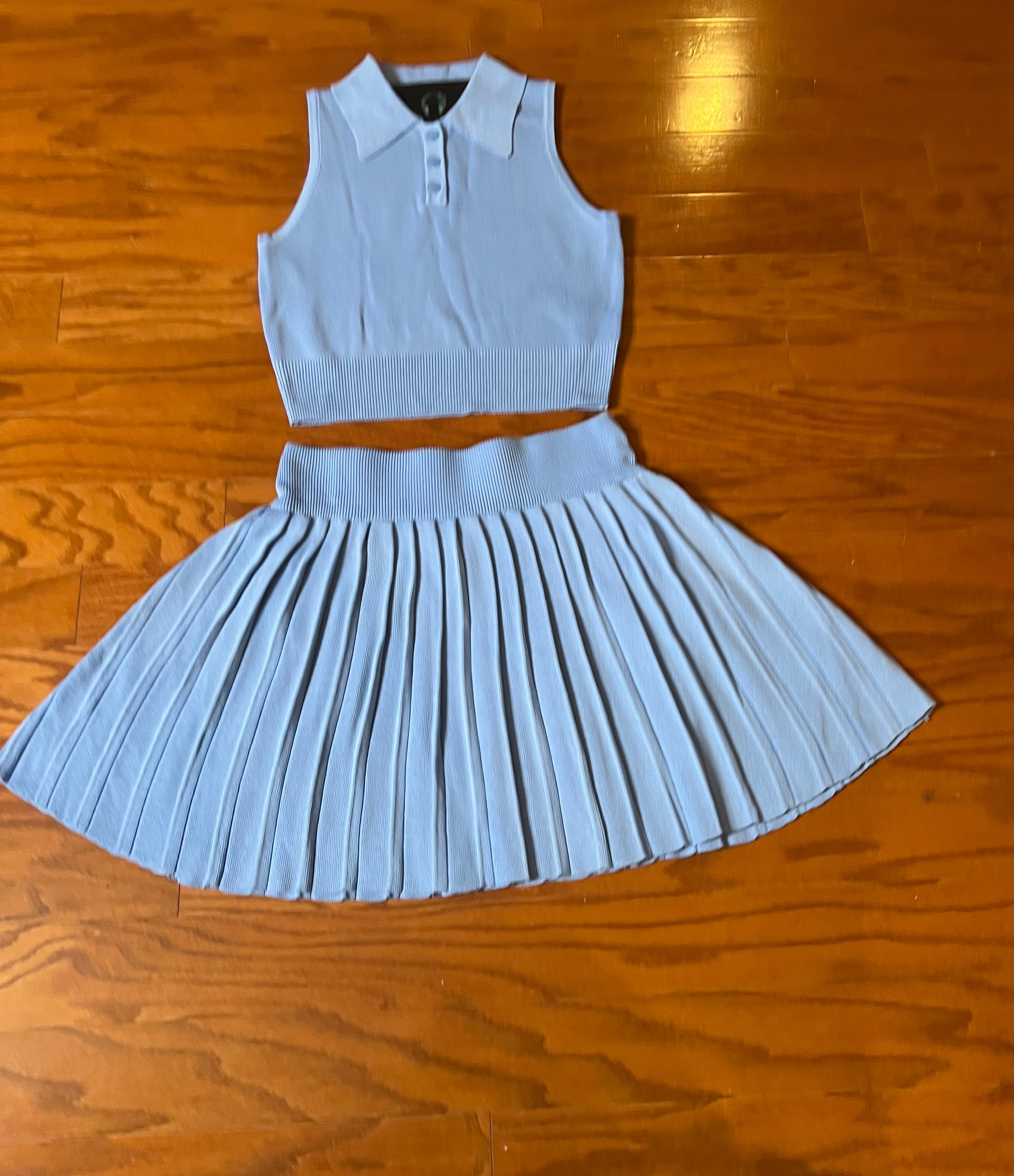 The “Serena” Tennis Skirt Set (Blue)