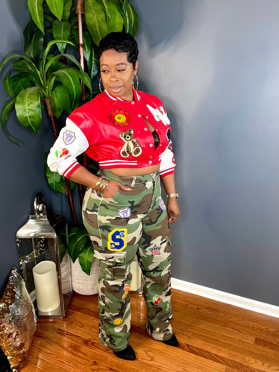 City Girl Patched Cargo Camo’s (Stretchy)