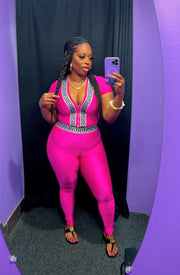 The V-LUXE Leggings Set (Fuchsia)