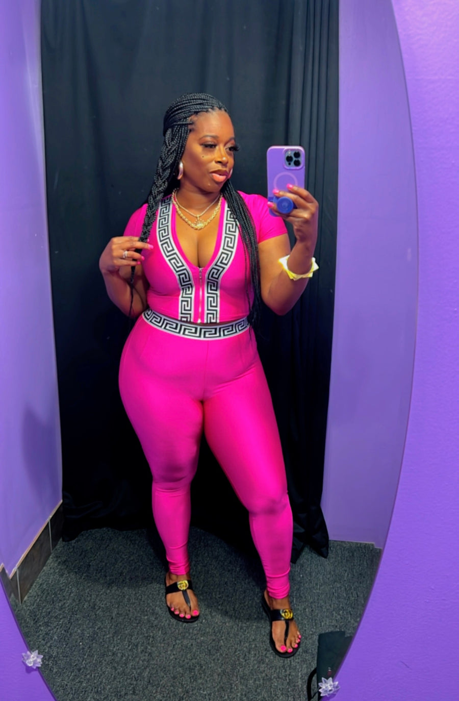 The V-LUXE Leggings Set (Fuchsia)
