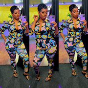 The LABEL ME Chiffon Set (Black/Multi)