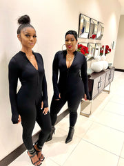 The ANGEL Front Zip Catsuit (Black)