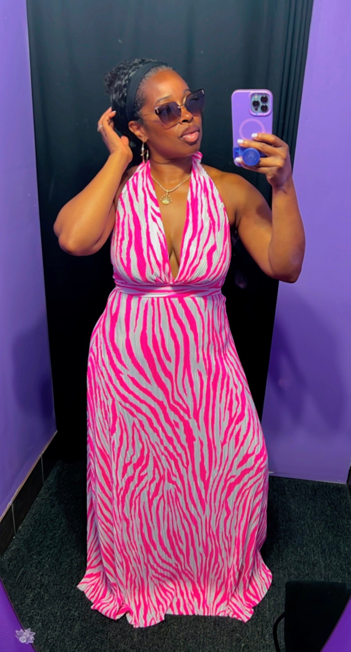 The KENYA Maxi Dress (White/Pink)