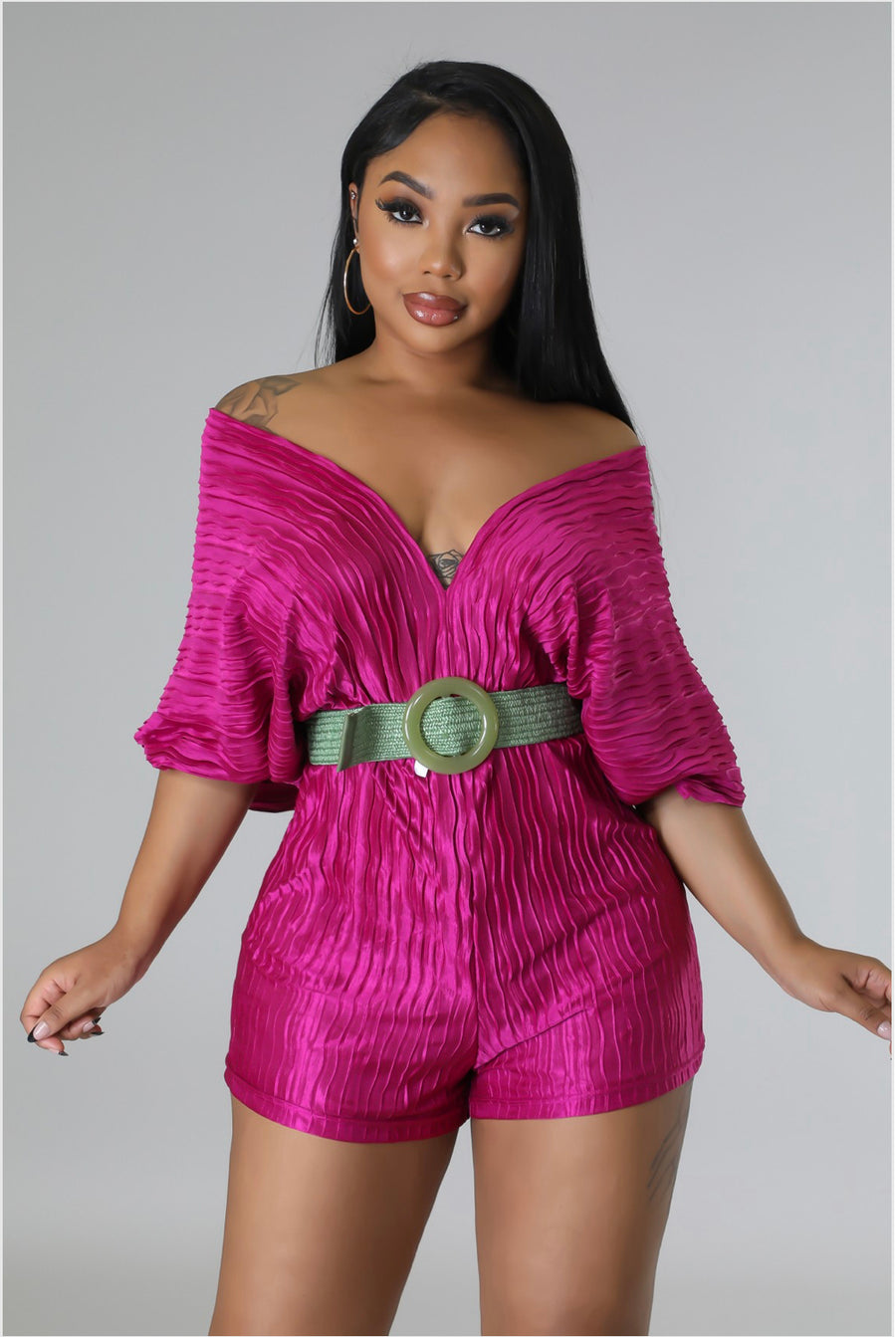 The SAMIRA Romper (Magenta)