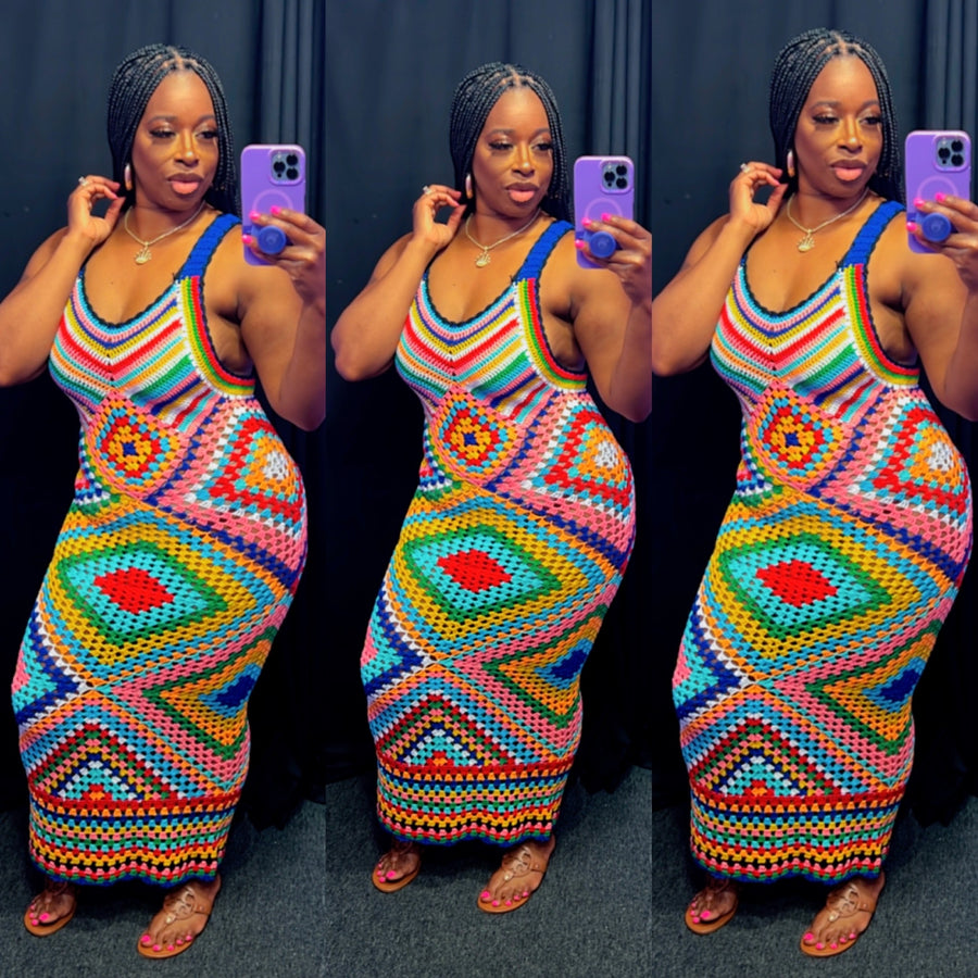 The ISLAND GAL Crochet Maxi Dress (Multi)