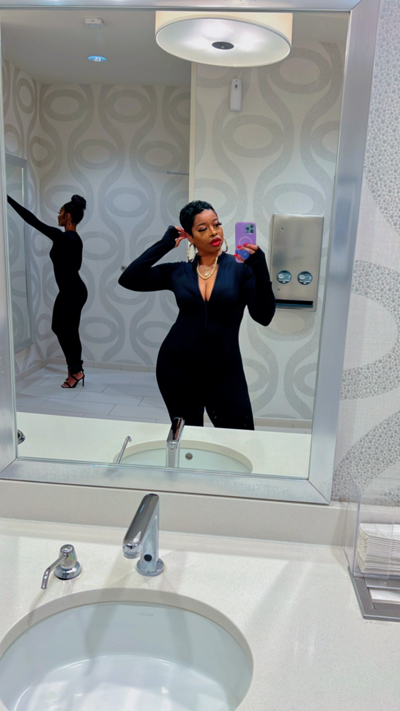 The ANGEL Front Zip Catsuit (Black)