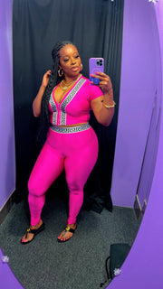The V-LUXE Leggings Set (Fuchsia)
