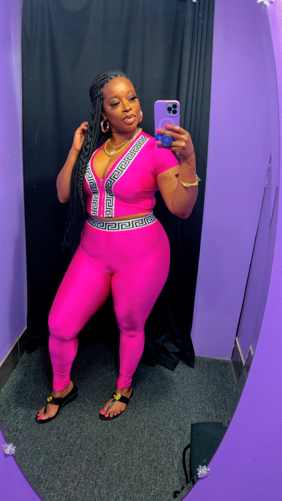 The V-LUXE Leggings Set (Fuchsia)
