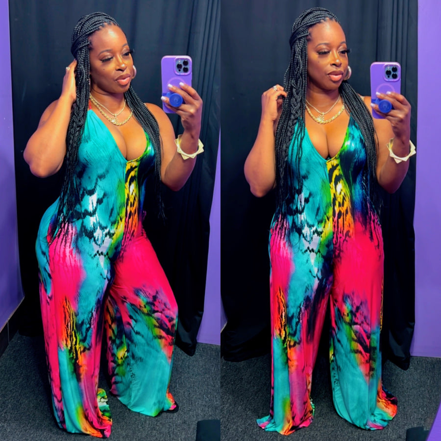 The MAUI Wide Leg Jumpsuit (Multi)