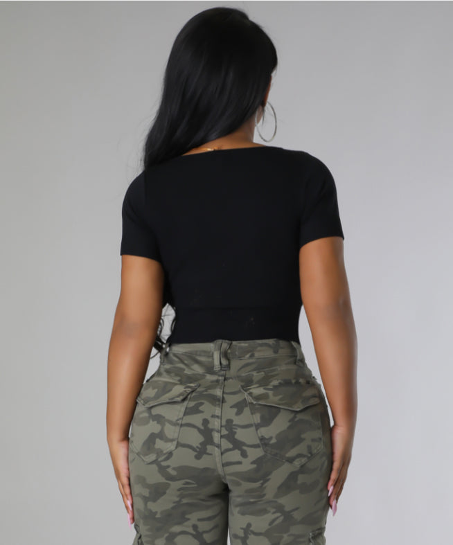 The PIN ME DOWN Top (Black)