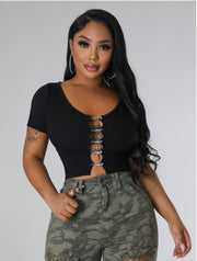 The PIN ME DOWN Top (Black)