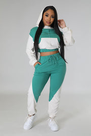 The SANAA Color block Jogger Set (Sage)