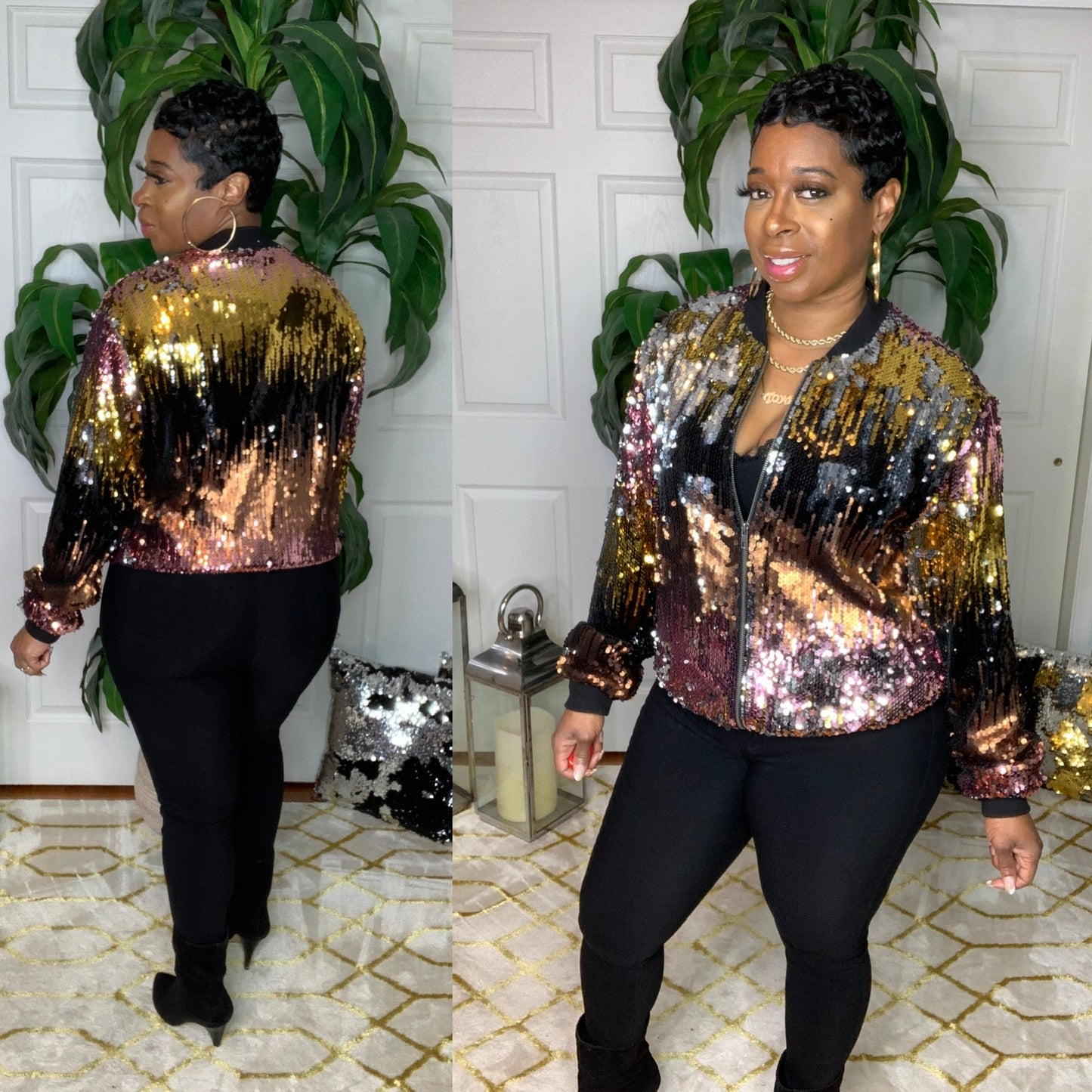 Sequins Bomber Jacket