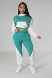 The SANAA Color block Jogger Set (Sage)