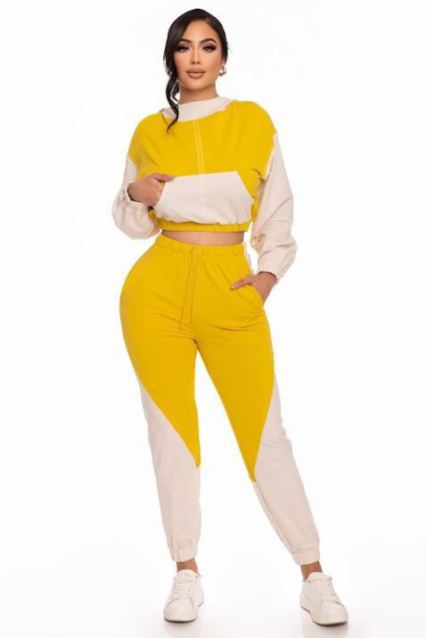 The SANAA Color block Jogger Set (Mustard)
