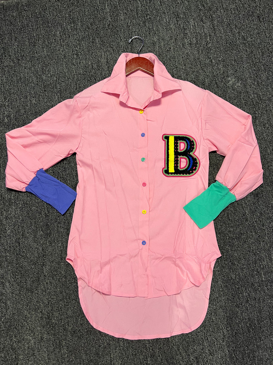 The BADDIE Varsity Shirt (Pink)