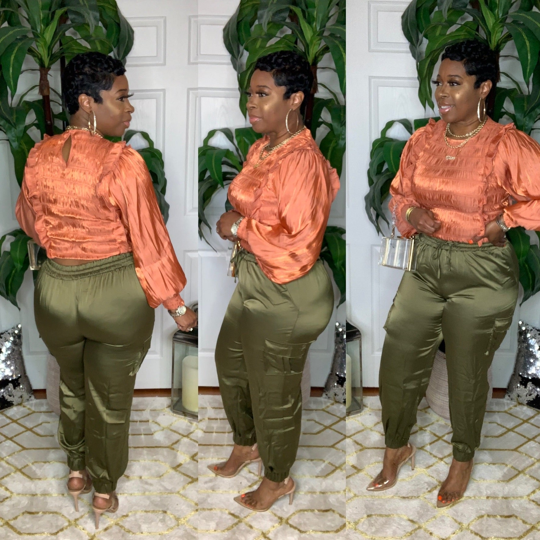 TALLULAH Shirred Top (Apricot)