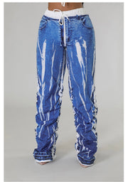 The RYLA Parachute Pants (White/Blue Multi)
