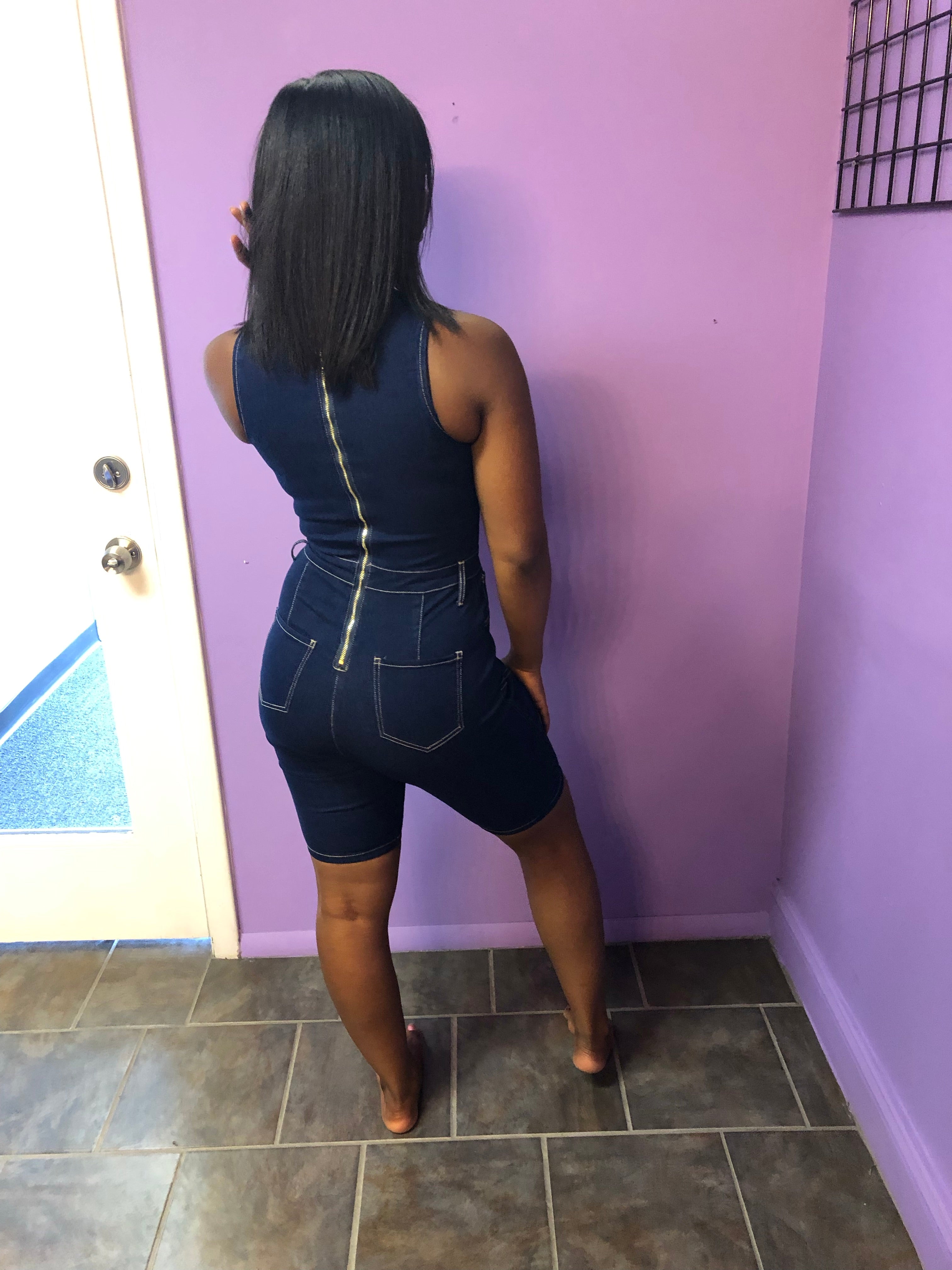 CHASITY Denim Romper (Restocked)