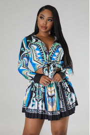 The RENAISSANCE Skirt Set (Blue/Multi)