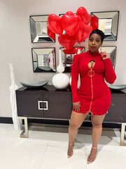 The SWEETIE Zipper Dress (Red)