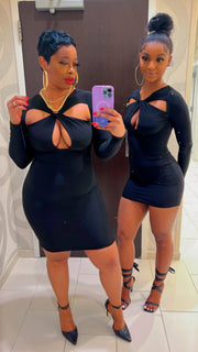 The NEVER A DULL MOMENT Bodycon Dress (Black)