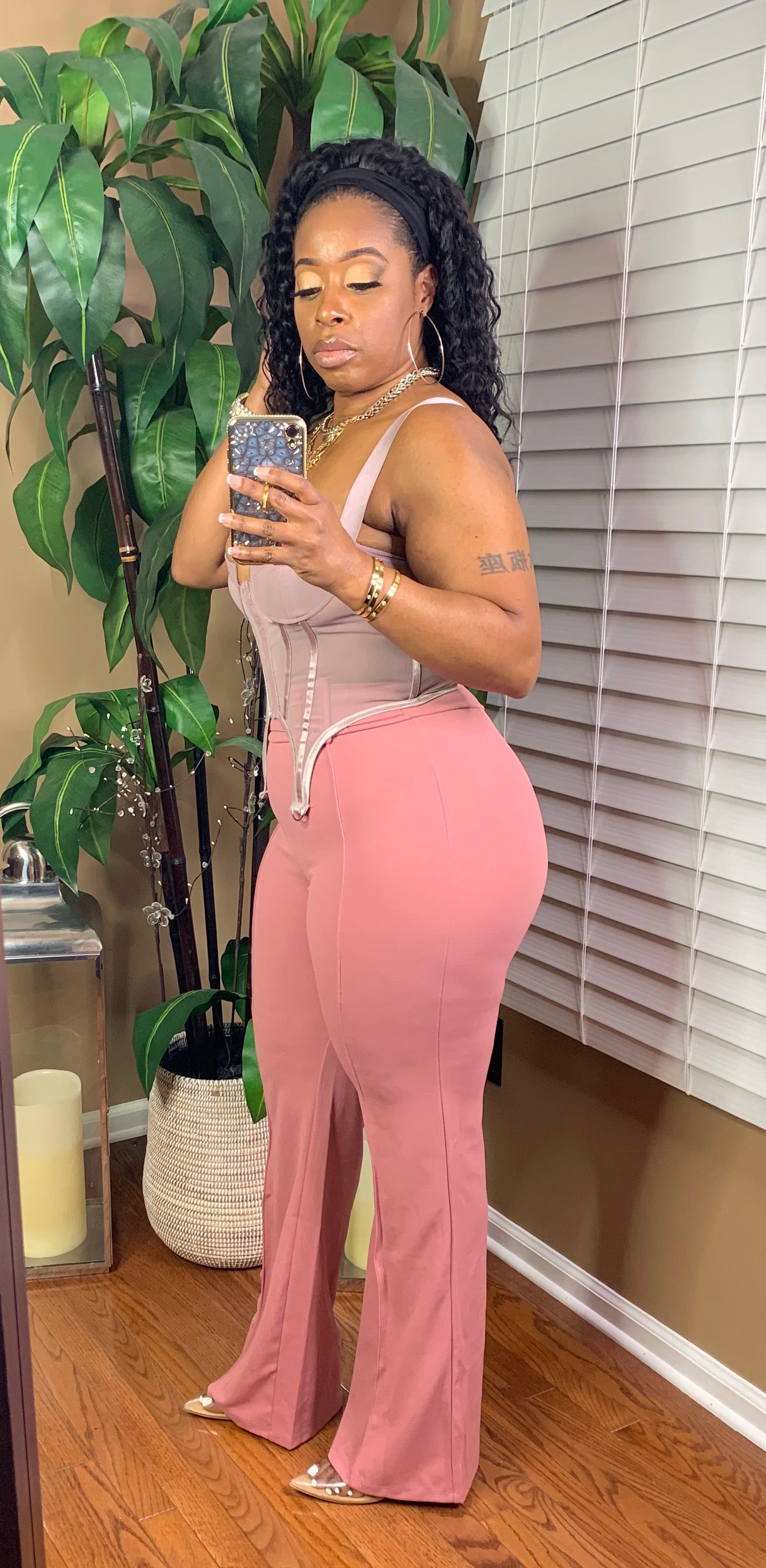 KRISSY Corset Garter Top (Dk.Mauve)