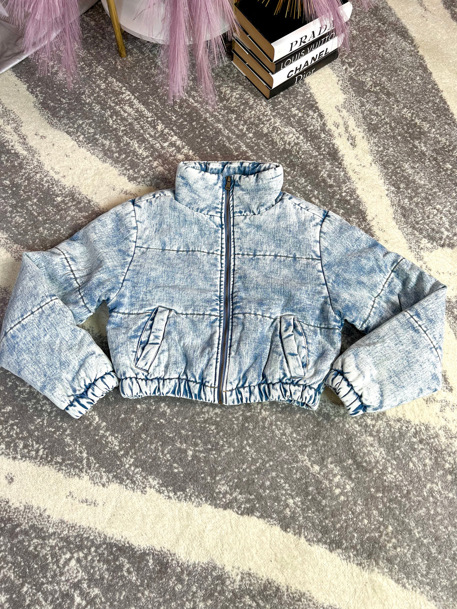 The DENIM Puffer Coat (Mineral Blue)