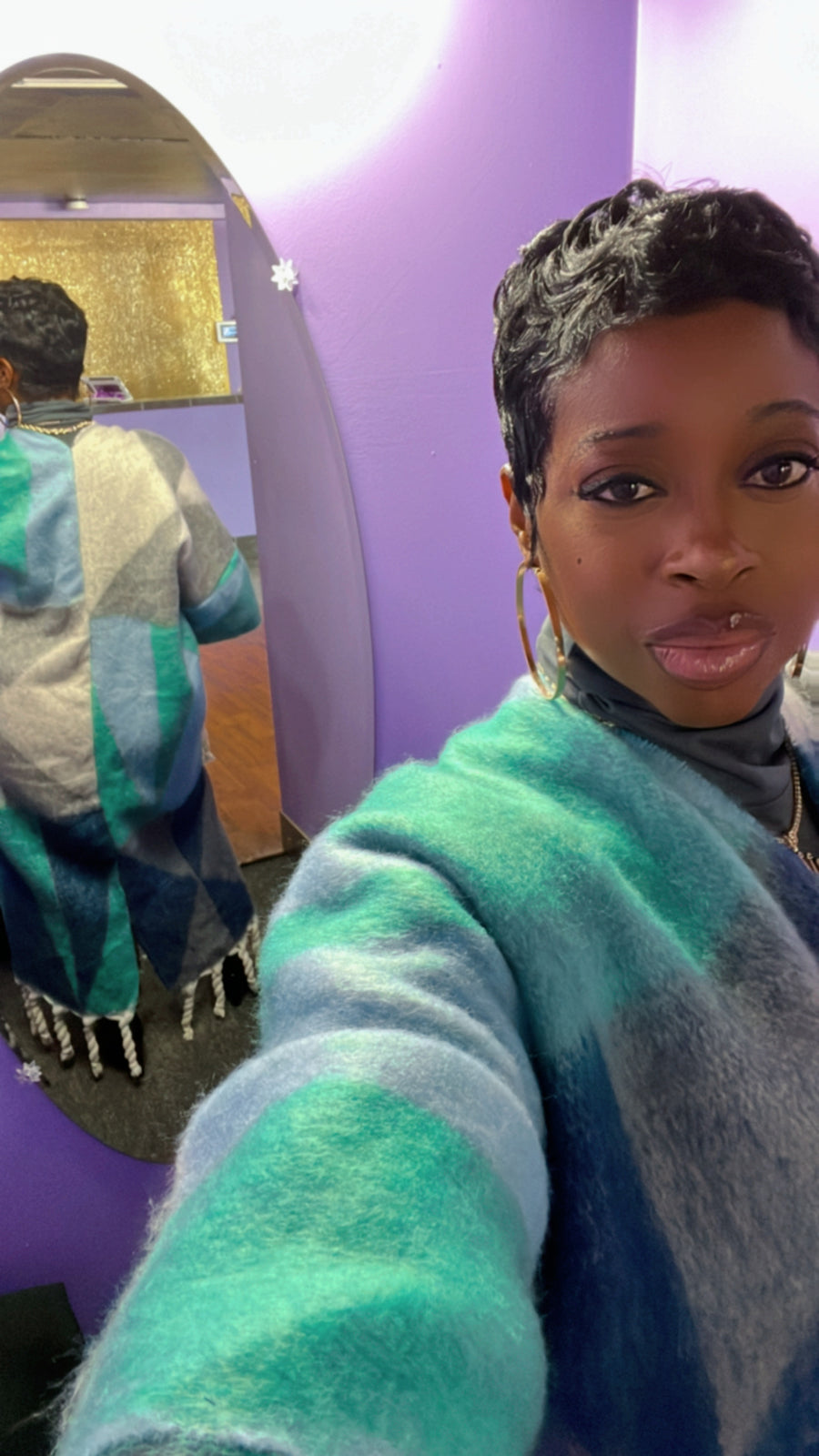 The FUZZY Tassel Kimono (Blue/Multi | "PRE-ORDER"