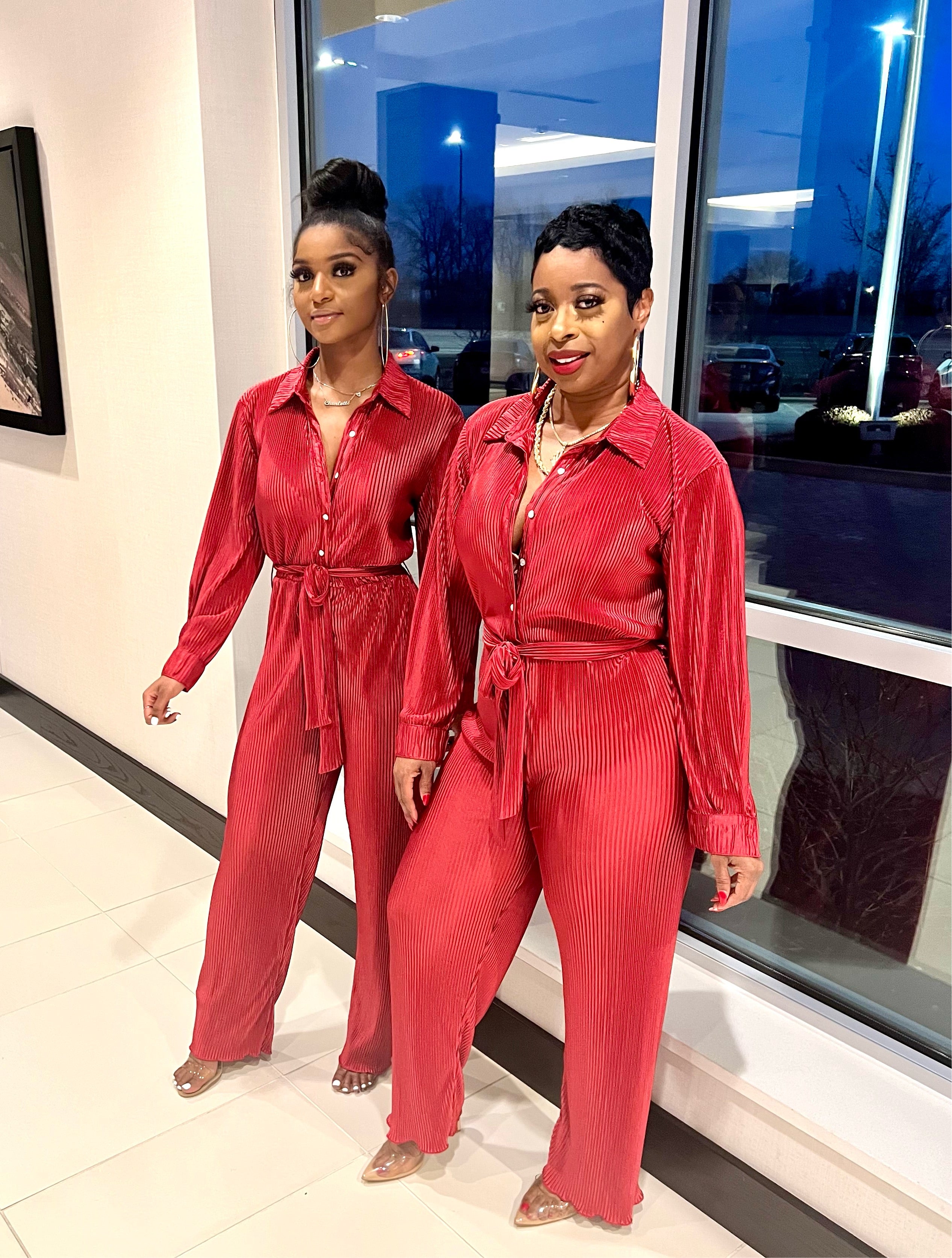 The LOVE JONES Button Down Jumpsuit (Wine)