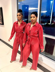The LOVE JONES Button Down Jumpsuit (Wine)