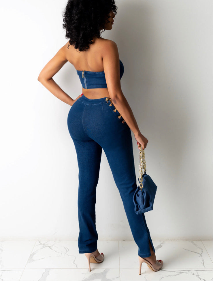 SHE'S ALL THAT Denim Set (Dark Denim)