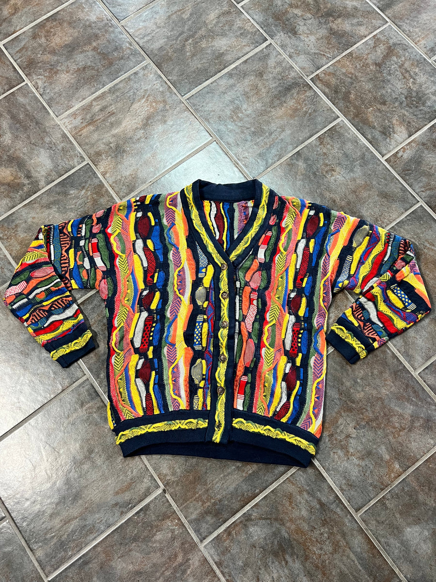 The NOTORIOUS Vintage Cardigan Sweater (Navy/Multi) | "PRE-ORDER"