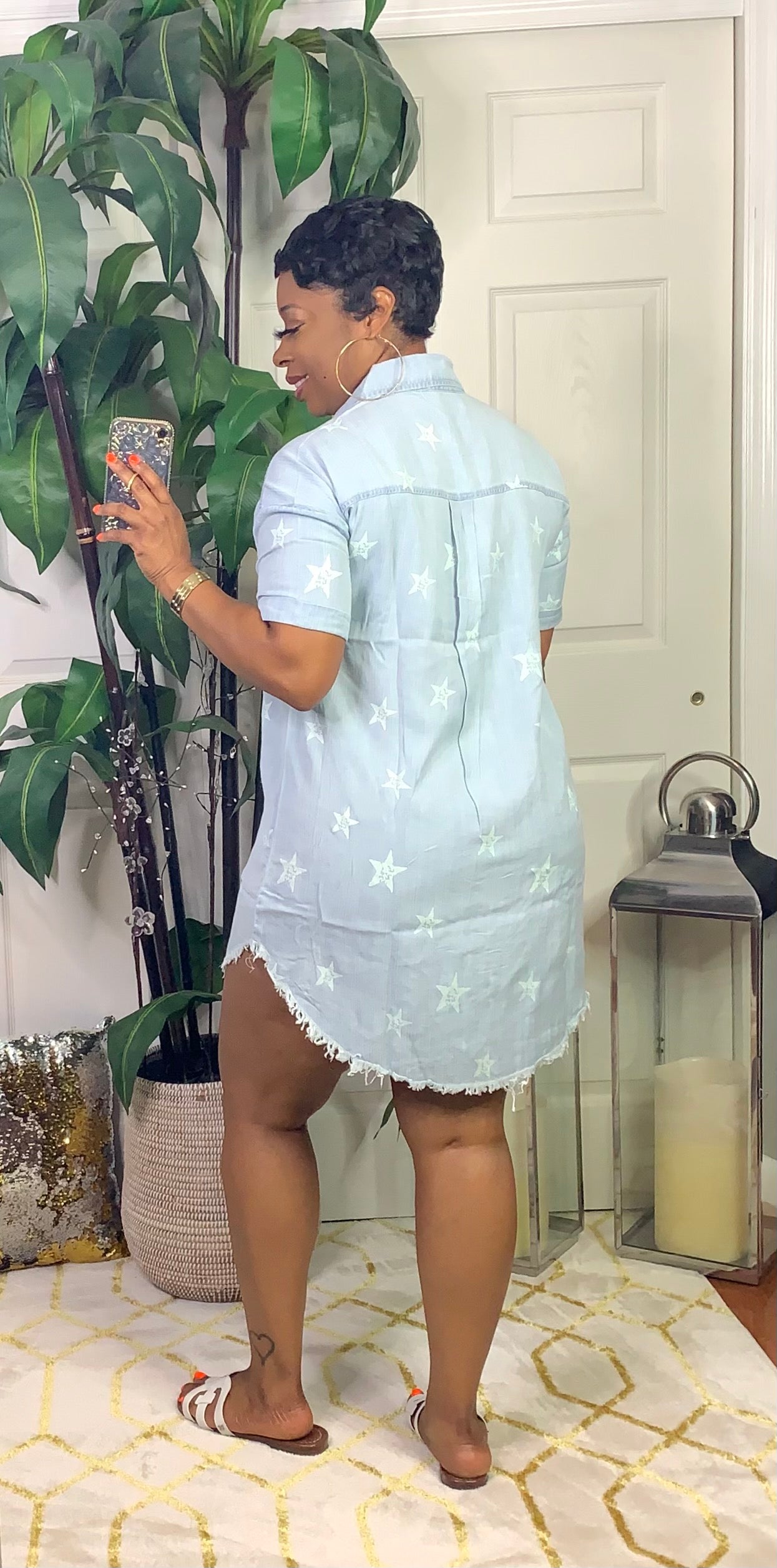 TWINKLE STAR Shirt Dress (Lt.Wash Denim)
