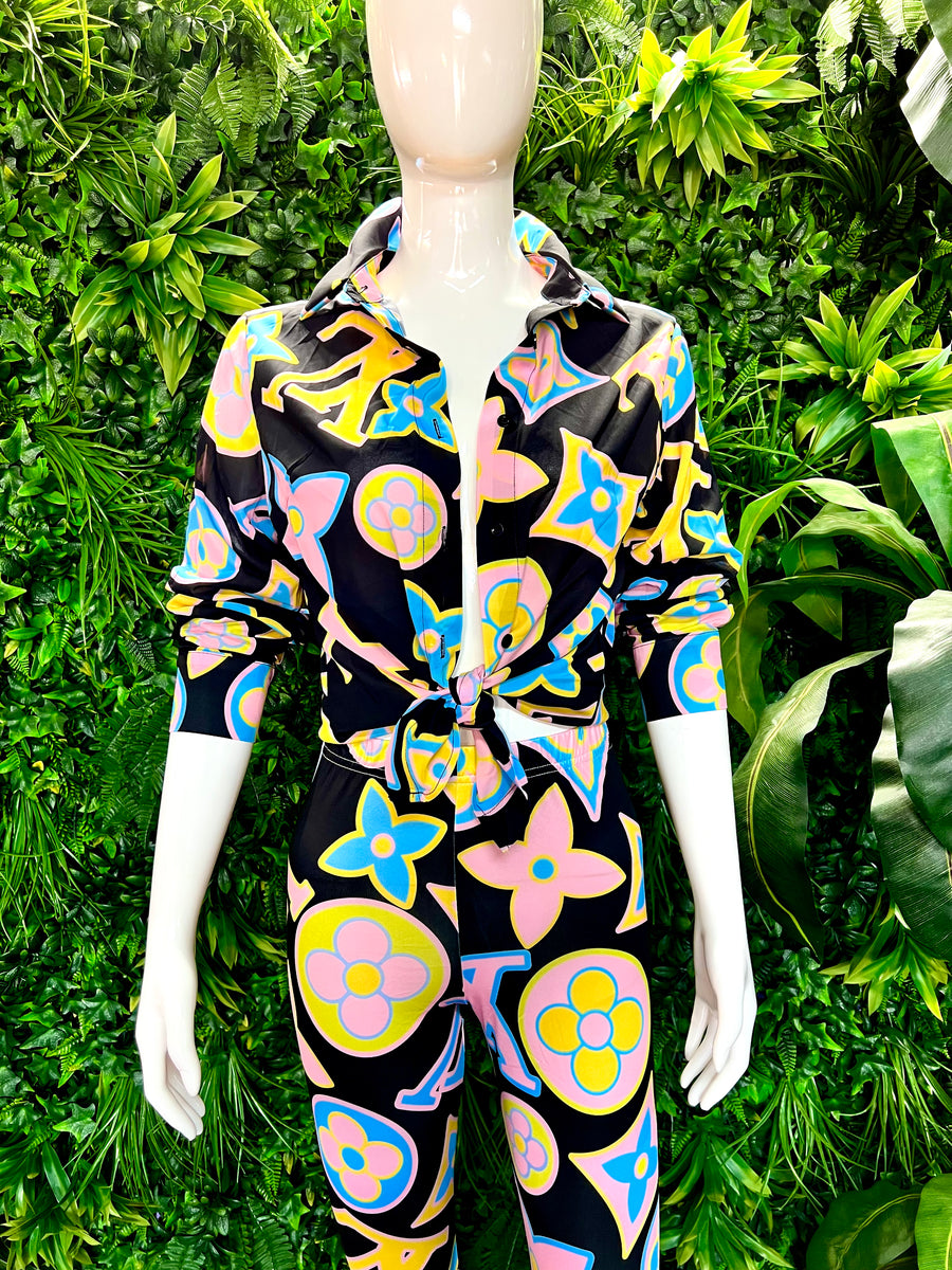 The LABEL ME Chiffon Set (Black/Multi)