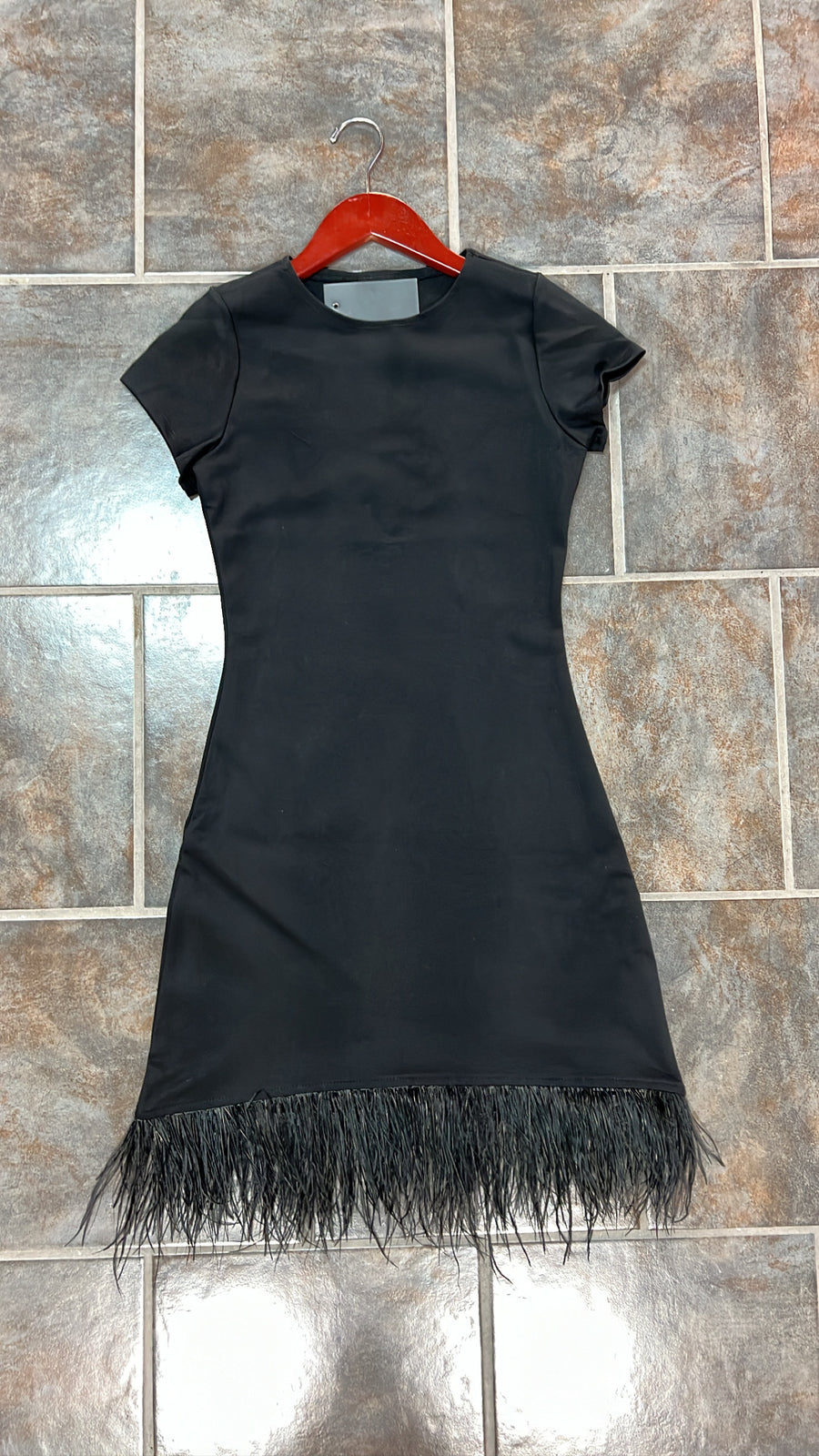 The “SHE’S A BEAUTY” Feather Dress (Black)