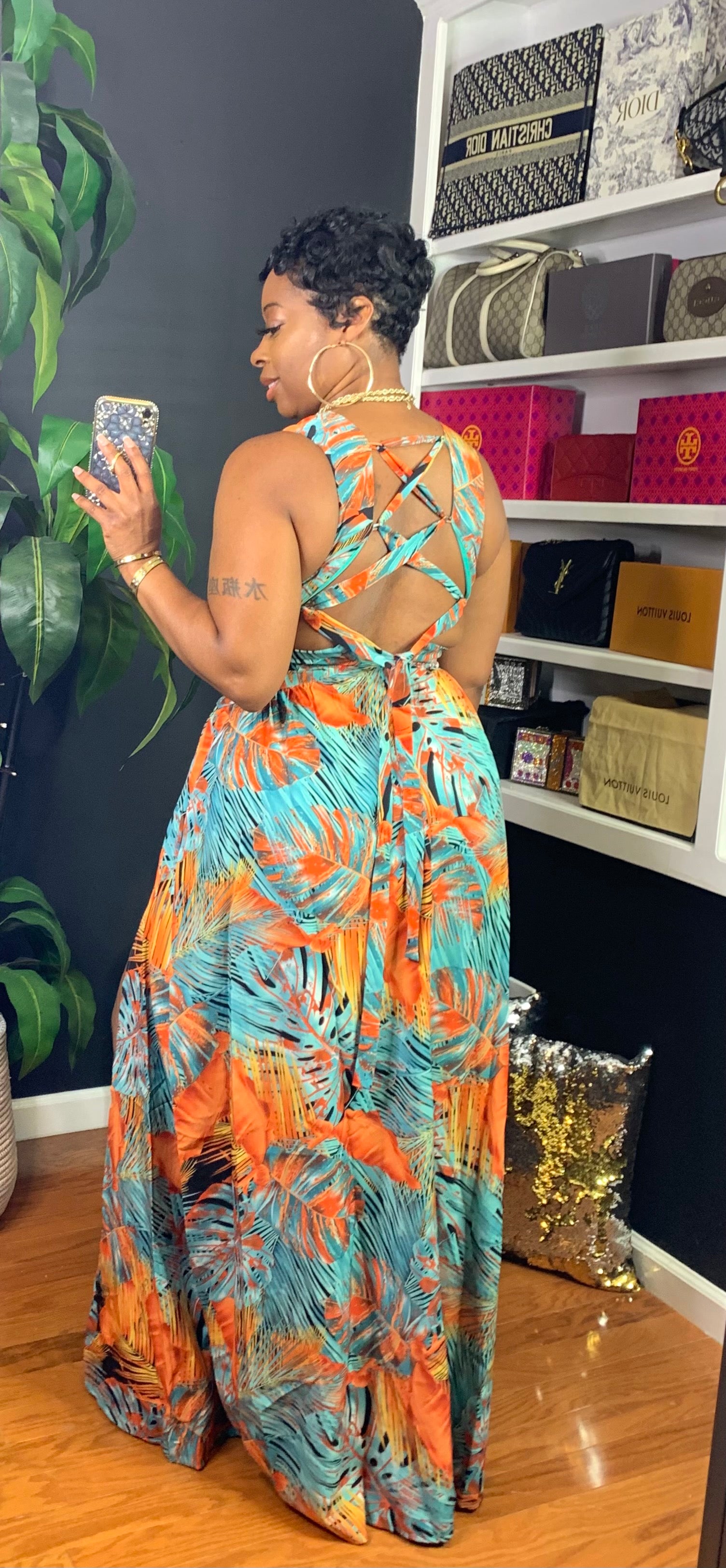 TULUM Maxi Dress (Teal/Multi)